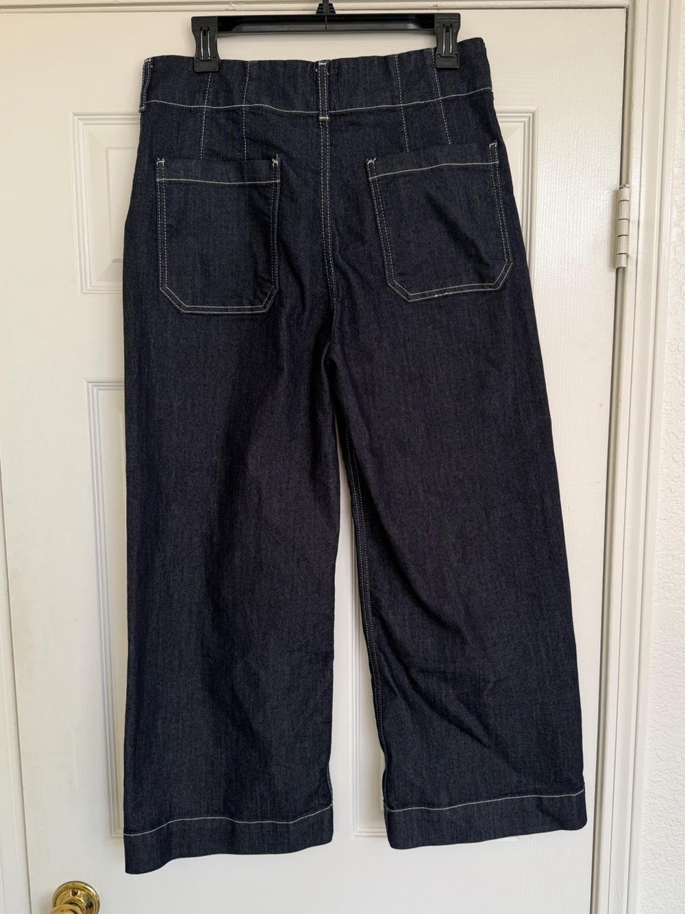 Anthropologie Maeve The Colette High-Rise Wide Leg Cropped Jeans 30 Dark Wash - Picture 8 of 8